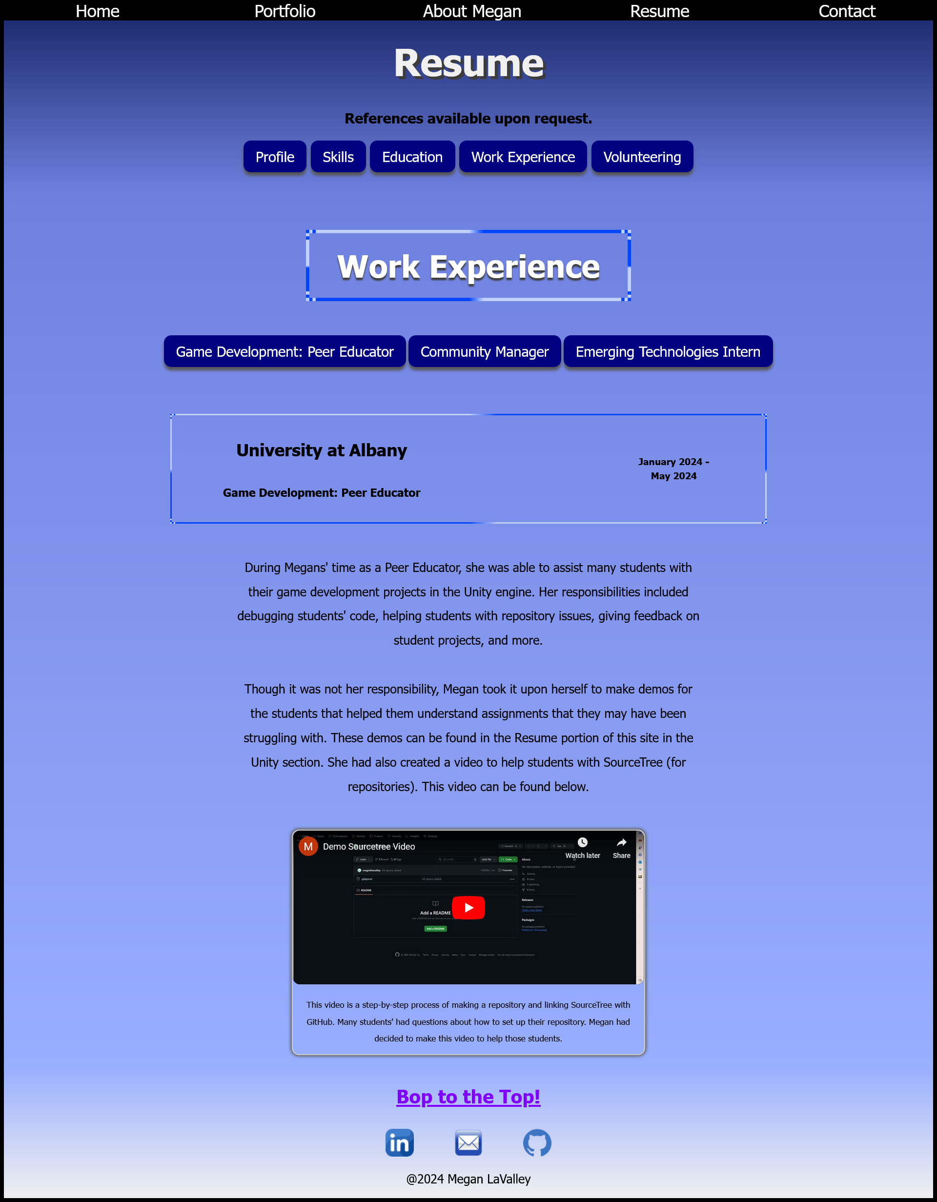 A photo of the old resume for this site